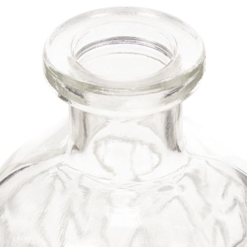 Botella de vidrio con diseño de rombos, botella decorativa, jarrón, pequeña, 13 cm, 6 piezas | Floristik24.es