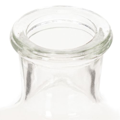 Botella de vidrio con diseño, cilíndrica, transparente, jarrón decorativo, 15 cm, 6 piezas | Floristik24.es