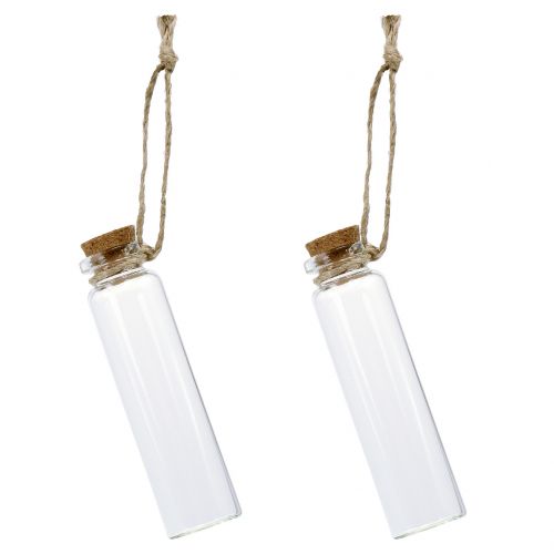 Floristik24 Botella de vidrio transparente para colgar 8.5cm 6pcs