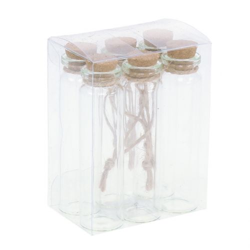 Floristik24 Botella de vidrio transparente para colgar 8.5cm 6pcs