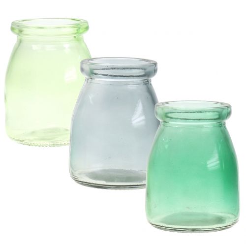 Floristik24 Vaso decorativo Ø6cm H8cm verde/gris 6pcs
