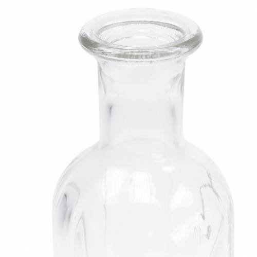 Artículo Botella de vidrio decorativa con decoración ranurada transparente Ø7,5cm H19cm 6 piezas