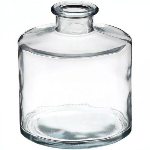 Florero, portavelas, recipiente de vidrio transparente H10.5cm Ø9cm