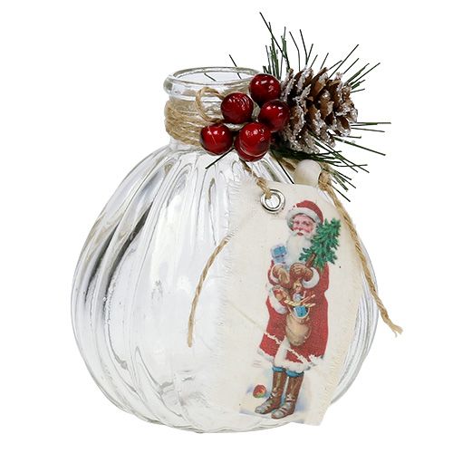 Floristik24 Botellas de vidrio con adornos navideños 2 piezas