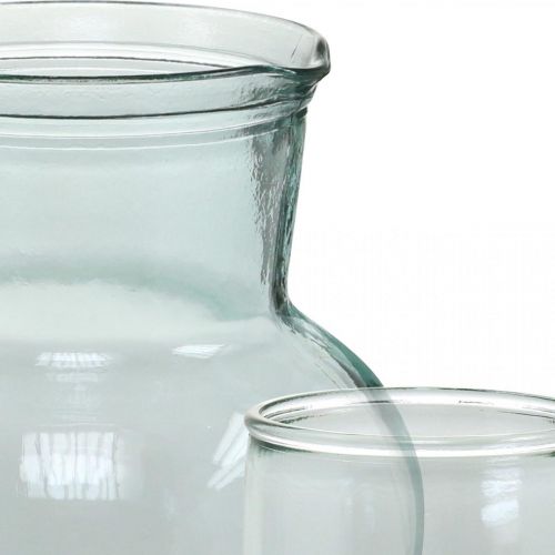 Artículo Jarra de vidrio con vasos para beber, juego de bebidas para servir transparente azulado H20cm/11.5cm 5 piezas