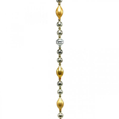 Floristik24 Guirnalda de bolas navideñas decoración cristal dorado, plateado 1,8m