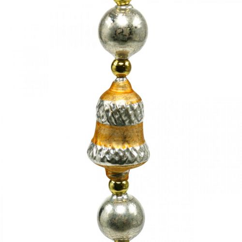 Floristik24 Guirnalda de bolas navideñas decoración cristal dorado, plateado 1,8m