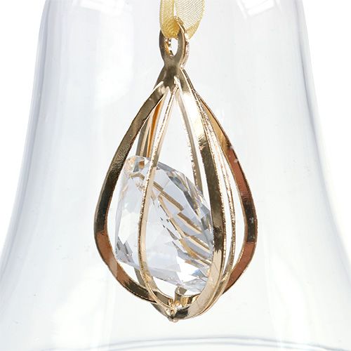 Floristik24 Campana de tarro Ø8cm H16cm con diamante 2 piezas