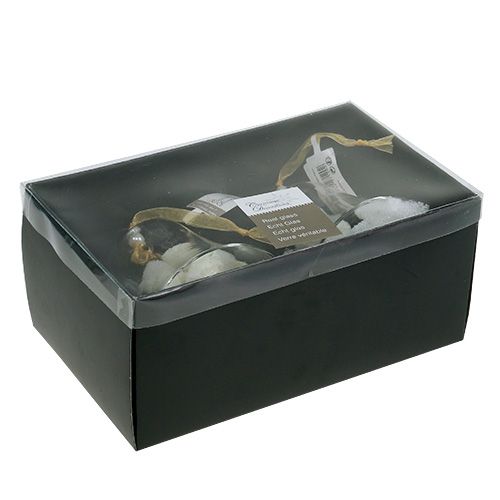 Floristik24 Campana de tarro Ø8cm H16cm con diamante 2 piezas