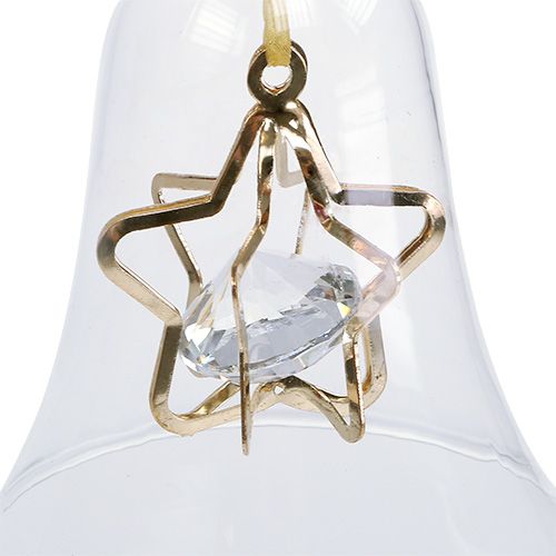 Floristik24 Campana de vidrio Ø8cm H16cm Oro 2pcs