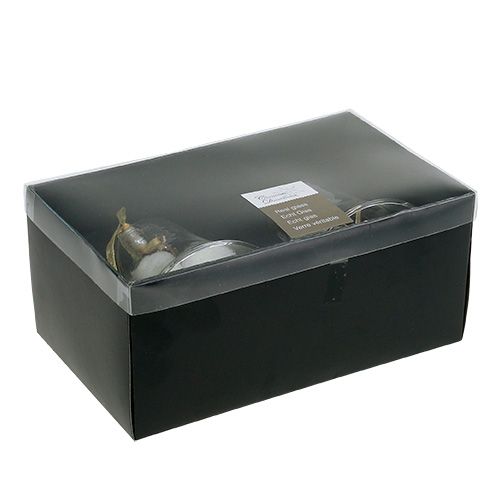 Floristik24 Campana de vidrio Ø8cm H16cm Oro 2pcs