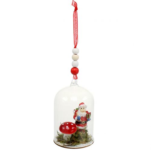 Floristik24 Campana de cristal decorativa navideña para colgar 10cm