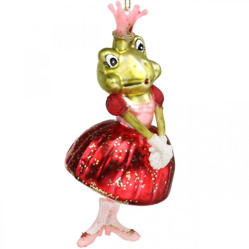 Artículo Princesa rana, adornos para árboles de Navidad, adornos de cuento de hadas, colgantes para árboles, vidrio real H14cm 2pcs