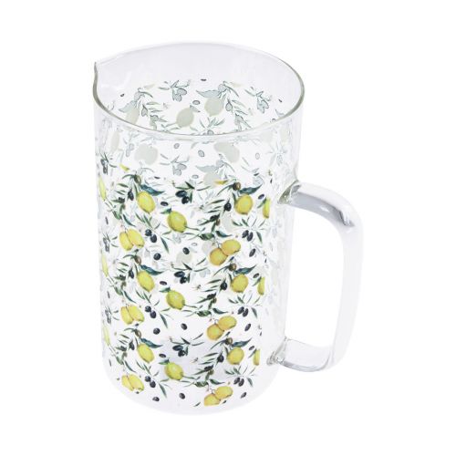 Floristik24 Jarra de cristal jarra decorativa limones y aceitunas de cristal Al. 17 cm