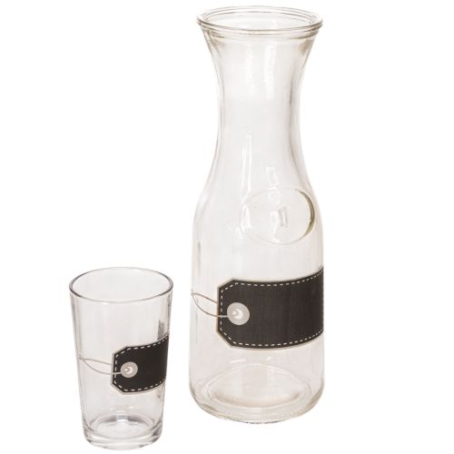 Jarra de cristal de 27 cm de alto con 4 vasos de 11 cm de alto. | Floristik24.es