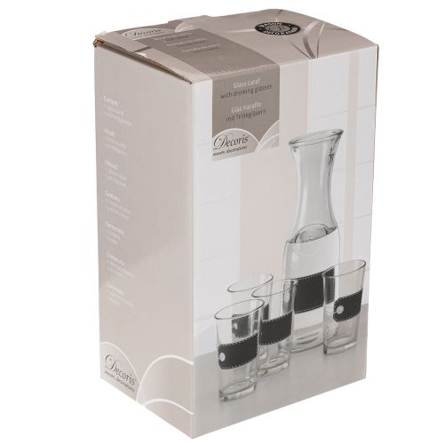 Jarra de cristal de 27 cm de alto con 4 vasos de 11 cm de alto. | Floristik24.es