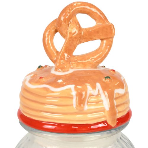 Artículo Bombonera de cristal para galletas con tapa pretzel Ø11cm H28,5cm