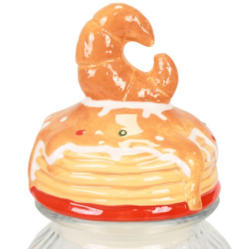 Artículo Bonboniere tarro de cristal para galletas con tapa croissant Ø11cm H28,5cm