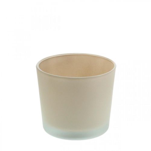 Macetero de cristal macetero beige macetero de cristal Ø10cm H8.5cm