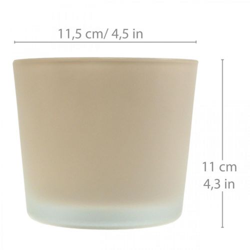 Artículo Macetero de cristal macetero beige macetero de cristal Ø11.5cm H11cm