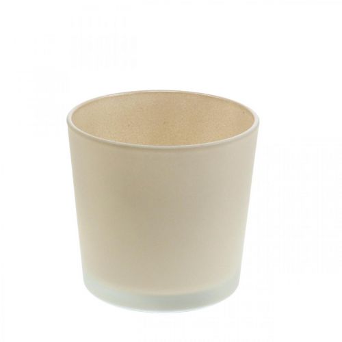 Macetero de cristal macetero beige macetero de cristal Ø11,5cm H11cm