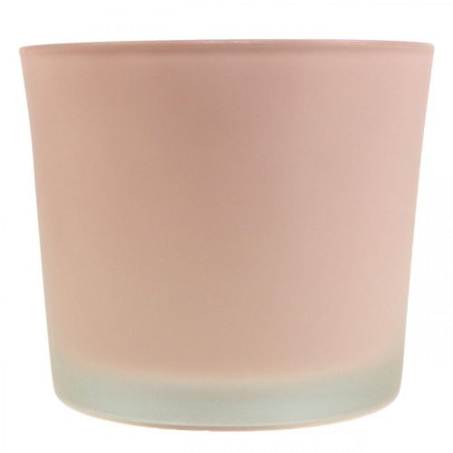 Artículo Macetero de cristal macetero de cristal rosa Ø14,5cm H12,5cm