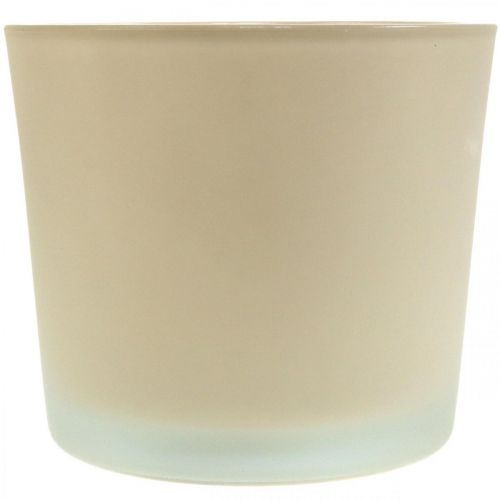 Artículo Macetero de cristal macetero beige macetero de cristal Ø14,5cm H12,5cm