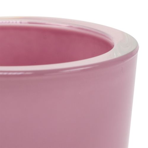 Artículo Jardinera de cristal Ø7,8 H8cm rosa viejo