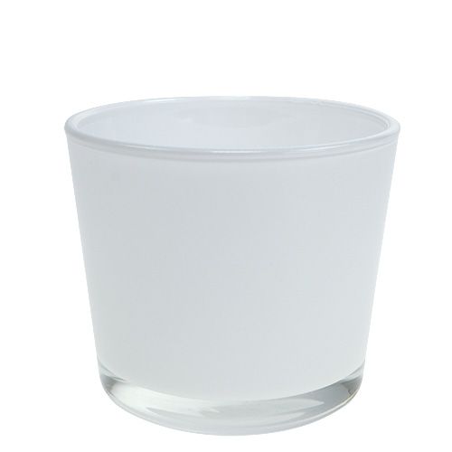 Artículo Macetero de cristal blanco Ø10cm H8.5cm