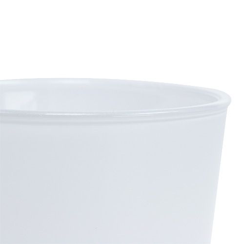 Floristik24 Macetero de cristal blanco Ø10cm H8.5cm