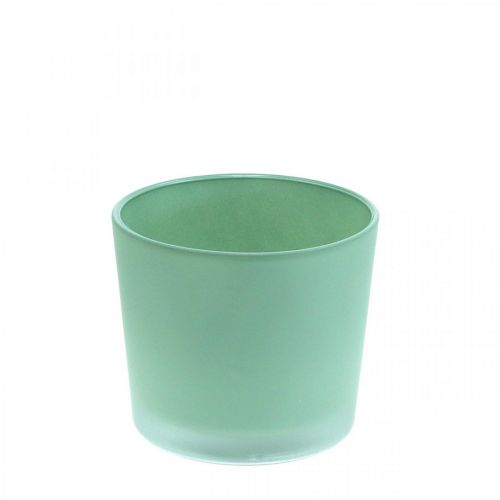 Floristik24 Macetero de cristal macetero verde bañera de cristal Ø10cm H8.5cm