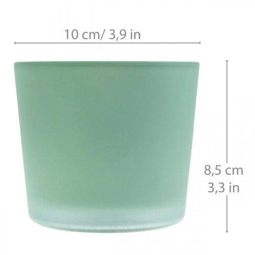 Artículo Macetero de cristal macetero verde bañera de cristal Ø10cm H8.5cm