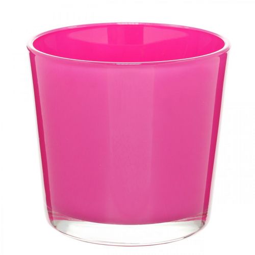 Floristik24 Tina de vidrio, jardinera rosa Ø11.5cm H11cm