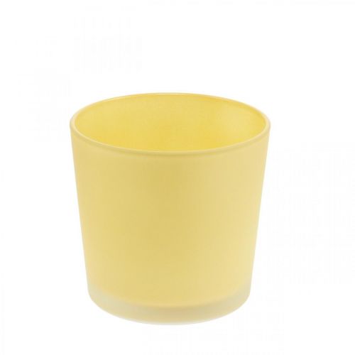 Macetero de cristal amarillo bañera decorativa de cristal Ø11,5cm H11cm