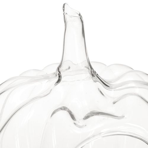 Artículo Calabaza de cristal con abertura, decoración otoñal, transparente, Ø21 cm, H20 cm