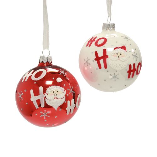 Floristik24 Bolas navideñas de cristal bolas de árbol de Navidad Papá Noel 6 piezas