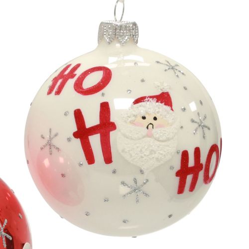 Floristik24 Bolas navideñas de cristal bolas de árbol de Navidad Papá Noel 6 piezas