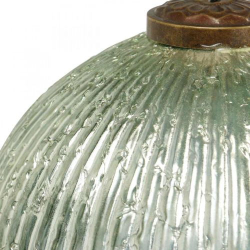 Artículo Bola navideña de cristal grande para colgar verde, dorado vintage Ø20cm