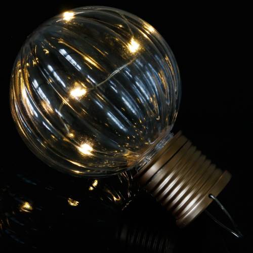 Floristik24 Lámpara LED solar retro look transparente blanco cálido Ø8cm