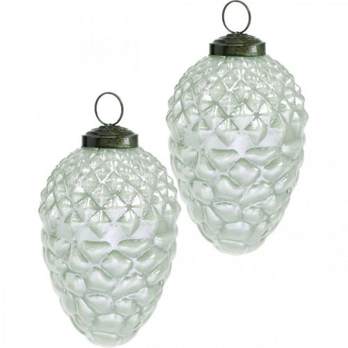 Floristik24 Conos de decoración de árboles frutas de otoño vidrio real aspecto antiguo Ø7cm H11.5cm 6pcs