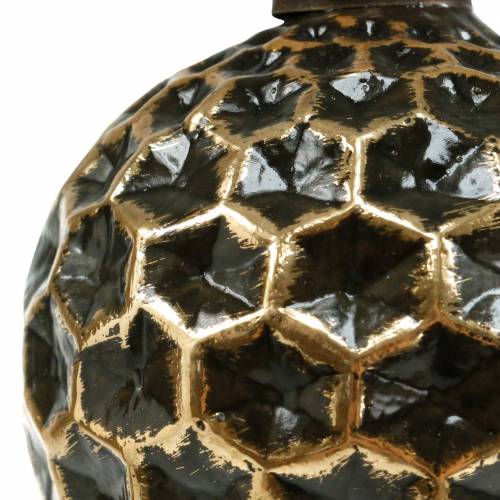 Floristik24 Bola navideña patrón nido de abeja marrón, dorado Ø10cm 3ud