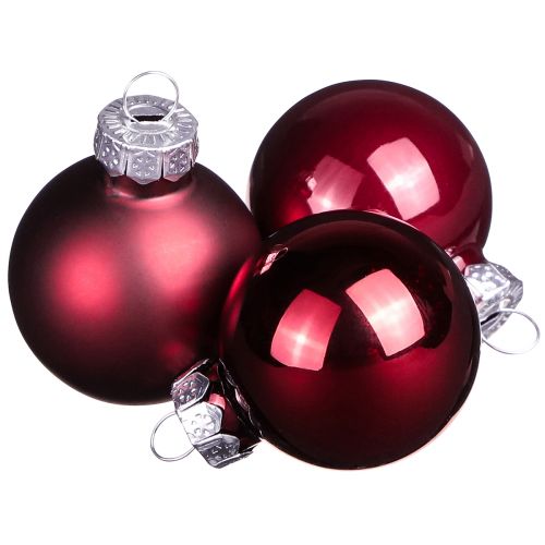 Floristik24 Bolas de cristal Navidad en mix Burdeos Ø3cm 22uds