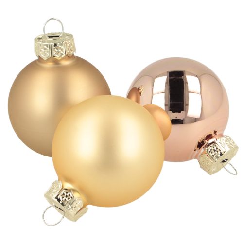 Bolas de cristal bolas navideñas cristal oro rosa Ø4cm 24 uds