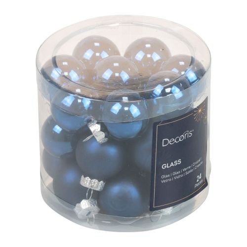 Artículo Mini bolas navideñas cristal bolas de cristal azul Ø2,5cm 20uds