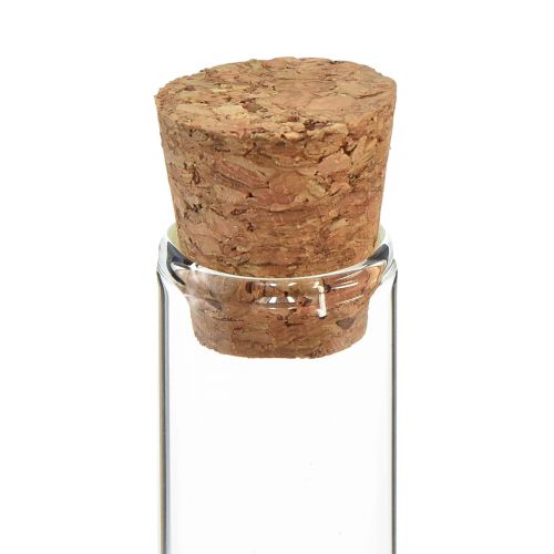 Floristik24 Mini jarrones de vidrio tubos de vidrio decorativos con corchos Al. 11,5 cm 24 piezas