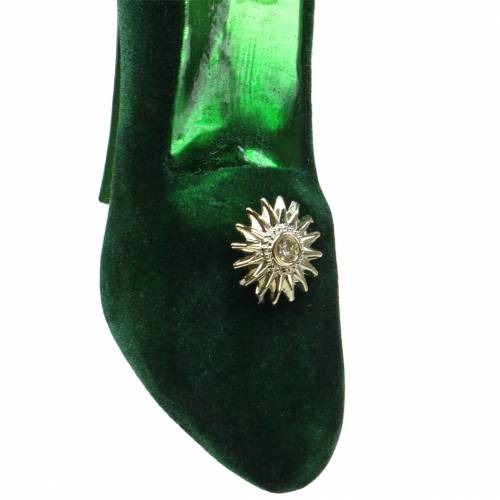 Artículo Zapato cristal terciopelo verde 12cm 2pcs