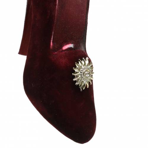 Artículo Zapatos de cristal terciopelo Burdeos, rosa viejo 12cm 2ud
