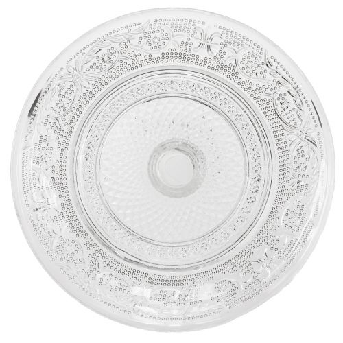 Floristik24 Plato de cristal con pie Cuenco de cristal plano con estampado transparente Ø15cm
