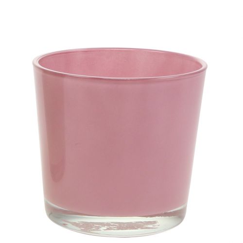 Floristik24 Maceta de cristal Ø10cm H8.5cm rosa viejo