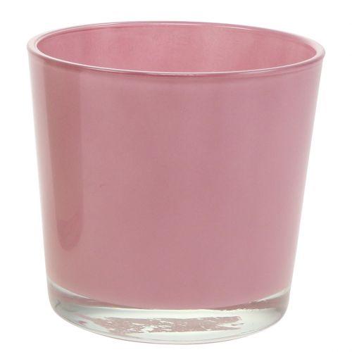 Maceta de cristal Ø11.5cm H10.8cm rosa viejo